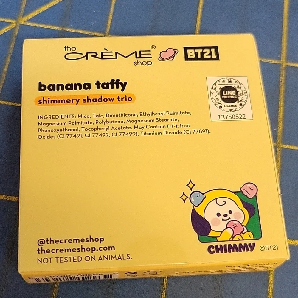 The Creme Shop BT21 Banana Taffy Shimmery Shadow Trio New Sealed Box
